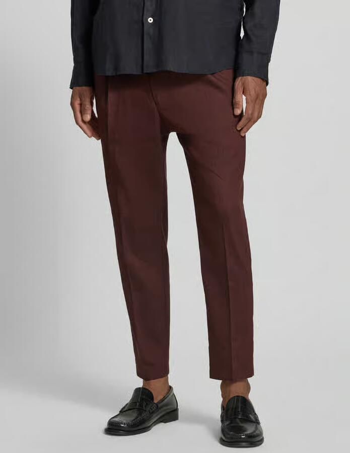 Drykorn Tapered fit bandplooibroek met elastische band model 'CHASY' - Foto 3