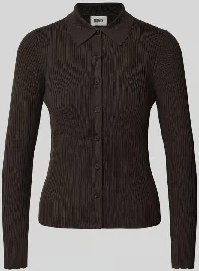 Drykorn Cardigan van lanawol met polokraag model 'ARHANYA'