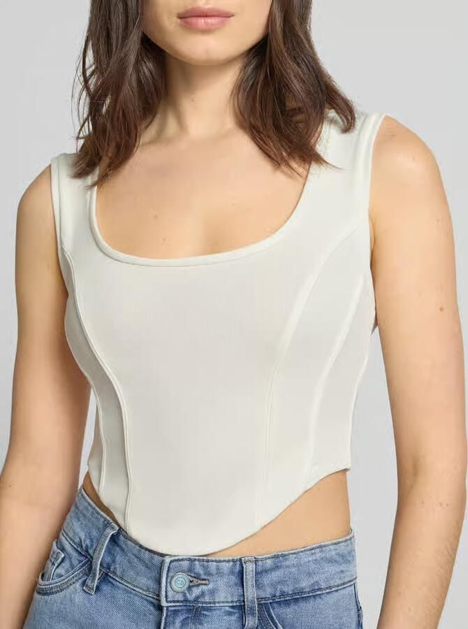 Drykorn Crop top met ronde hals model 'AGAPA'