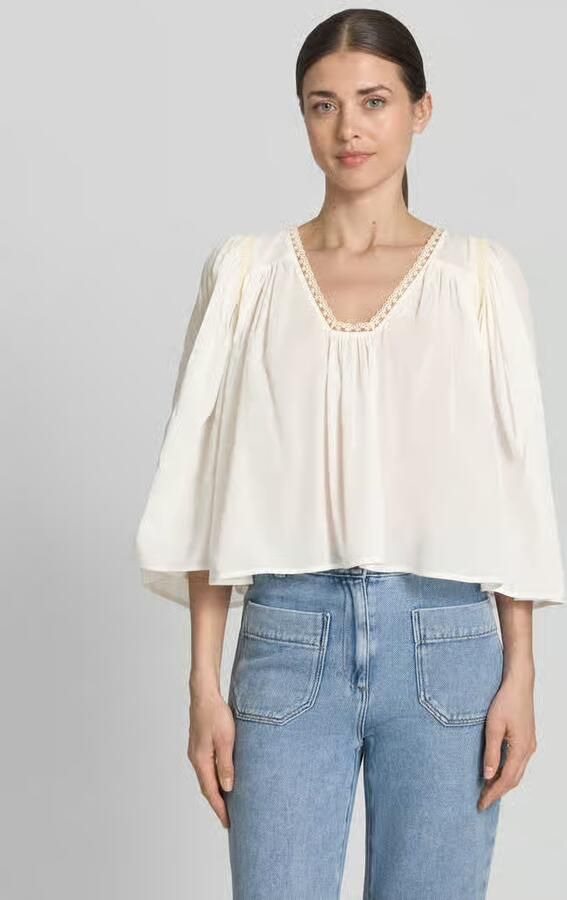 Drykorn Cropped blouse met 3 4-mouw model 'ISMARA' - Foto 3