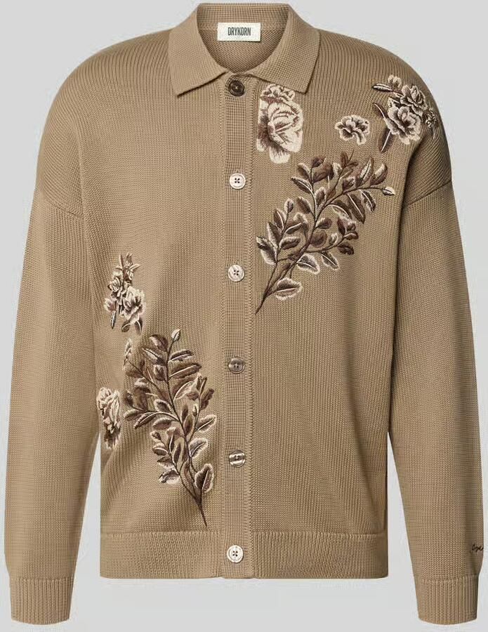 Drykorn Gebreid jack met bloemen borduursel model 'GILOO' - Foto 2