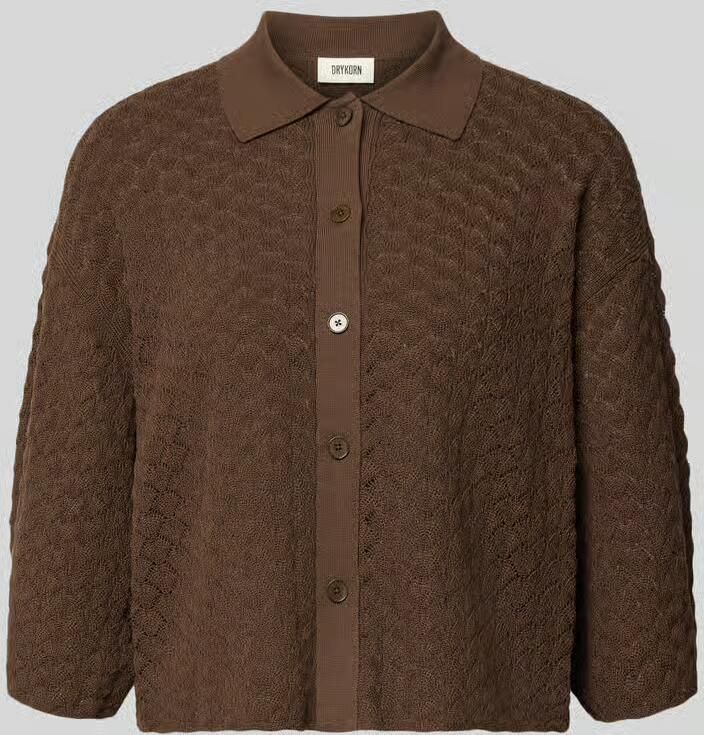 Drykorn Gebreid shirt met 3 4-mouwen en knoopsluiting model 'LOYSIA' - Foto 2