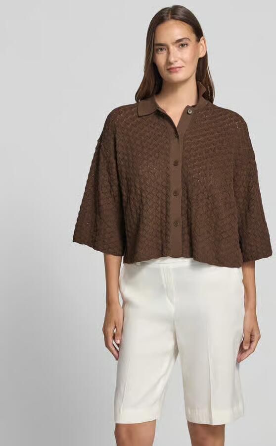 Drykorn Gebreid shirt met 3 4-mouwen en knoopsluiting model 'LOYSIA' - Foto 3