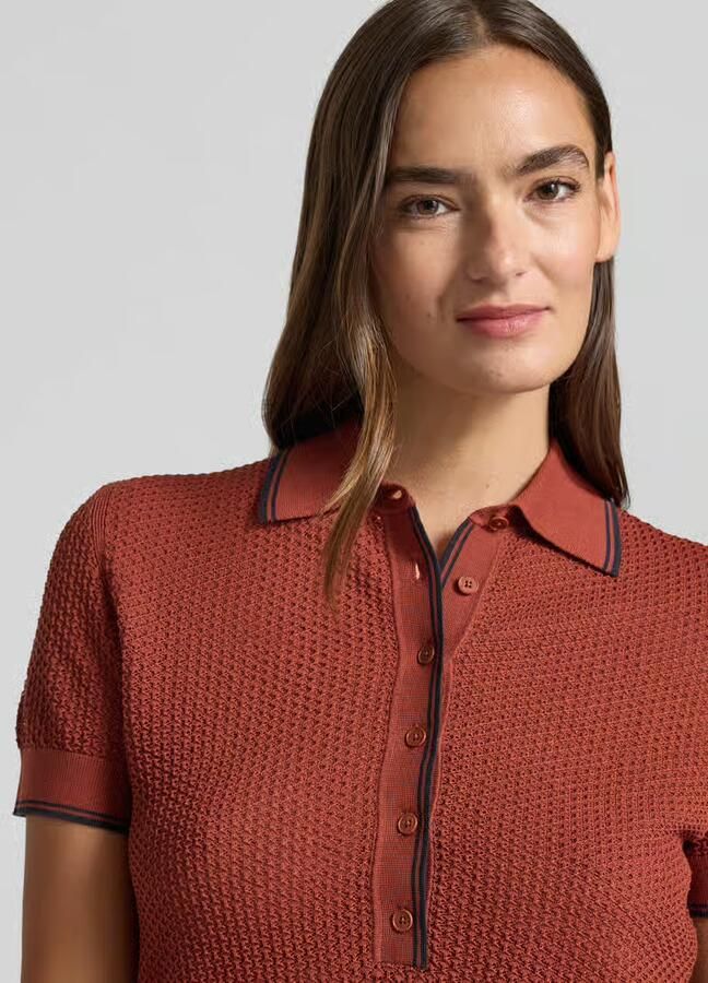 Drykorn Gebreid shirt met polokraag en knoopsluiting model 'MEROPE'