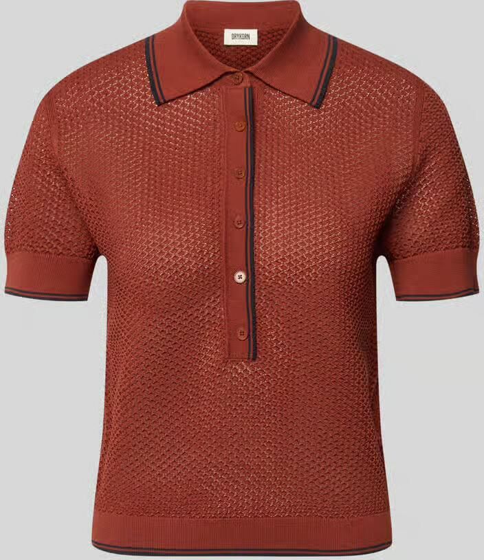 Drykorn Gebreid shirt met polokraag en knoopsluiting model 'MEROPE' - Foto 2