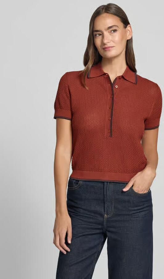 Drykorn Gebreid shirt met polokraag en knoopsluiting model 'MEROPE' - Foto 3