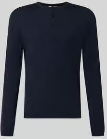 Drykorn Gebreide pullover met henley-kraag