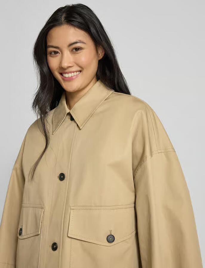 Drykorn Dubbelrijige jas met arm details Brown Dames