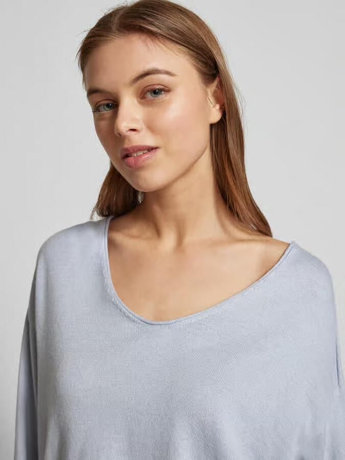 Drykorn Korte gebreide pullover met boothals