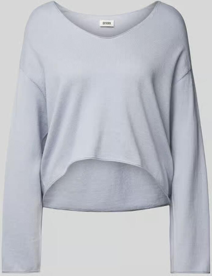 Drykorn Korte gebreide pullover met boothals - Foto 2