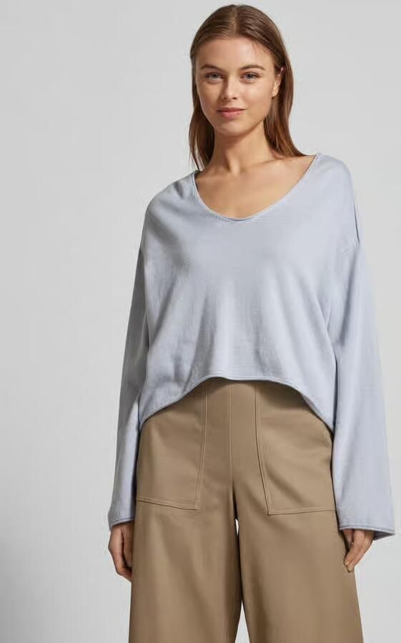 Drykorn Korte gebreide pullover met boothals - Foto 2