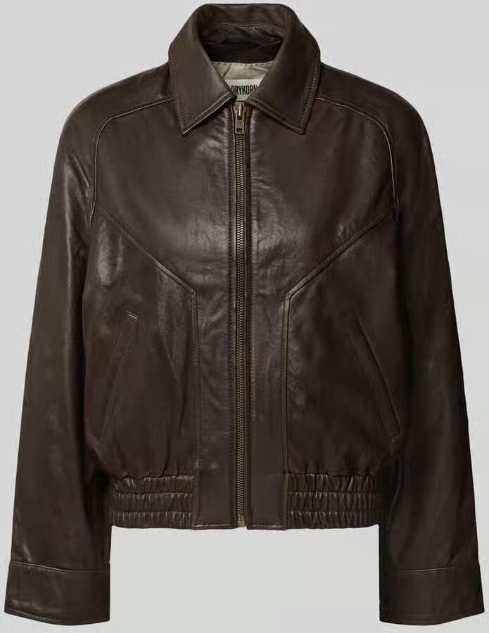 Drykorn Leren jack met ritssluiting model 'PATNEY'