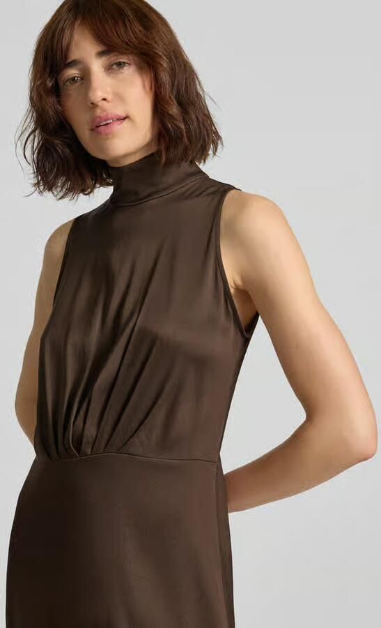 Drykorn Maxi-jurk met opstaande kraag en draperieën model 'AMABEL' - Foto 2