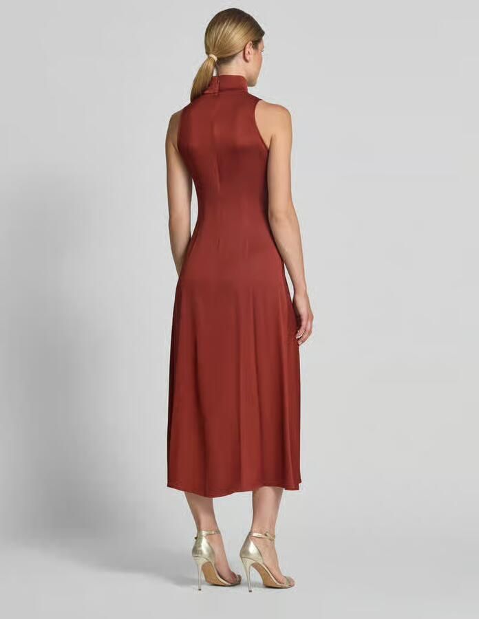 Drykorn Maxi-jurk met opstaande kraag en draperieën model 'AMABEL' - Foto 2