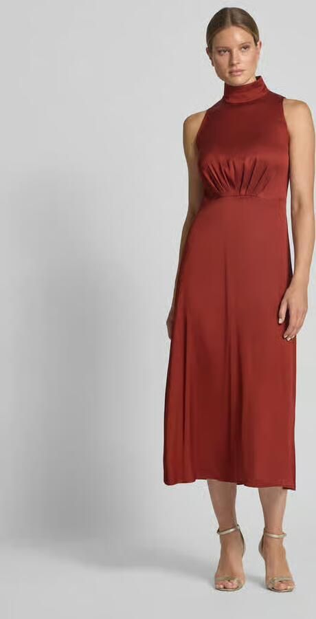 Drykorn Maxi-jurk met opstaande kraag en draperieën model 'AMABEL' - Foto 3