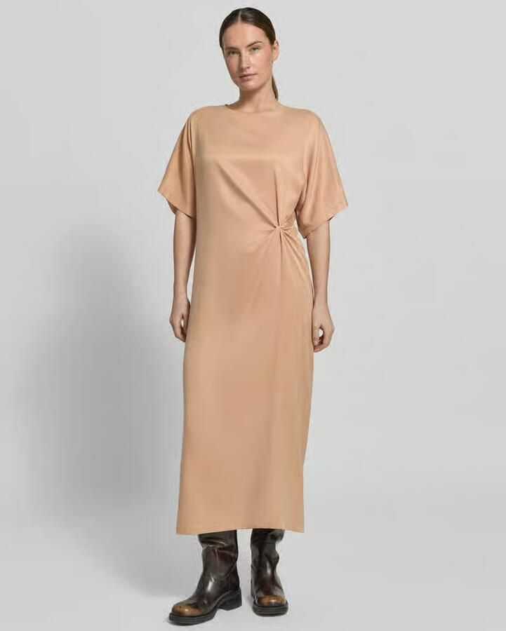 Drykorn midi-jurk met knoopdetail model 'INDAH' - Foto 2