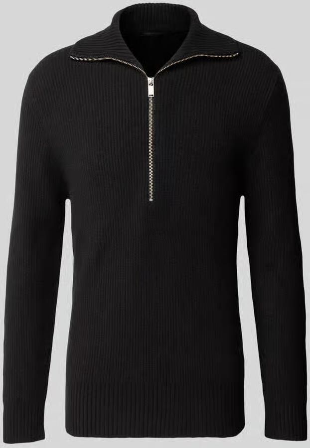 Drykorn Gebreide pullover met korte ritssluiting model 'MANUELO'