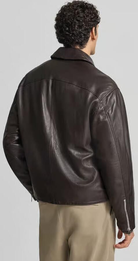 Drykorn Regular fit jack in leerlook met platte kraag - Foto 3