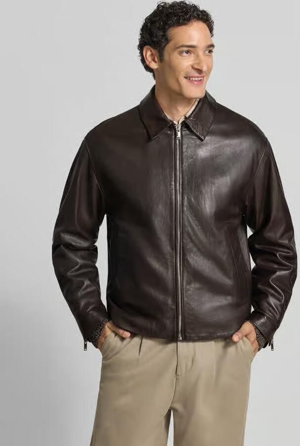 Drykorn Regular fit jack in leerlook met platte kraag - Foto 2