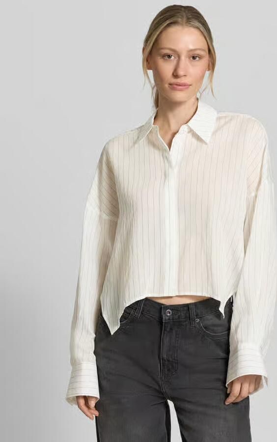 Drykorn relaxed fit blouse met verborgen knoopsluiting model 'OSHIA' - Foto 3