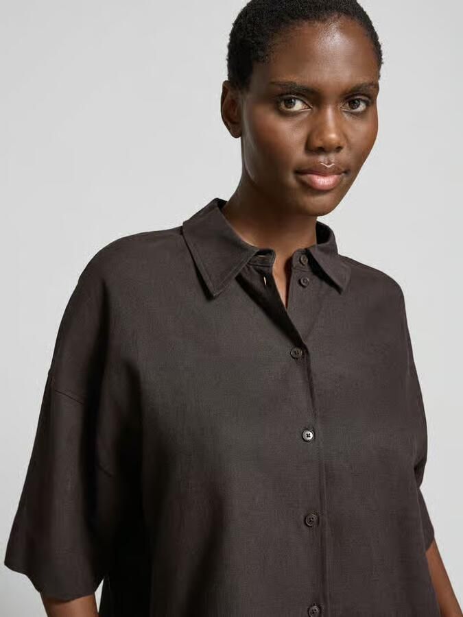 Drykorn relaxed fit blouse van linnen-viscosemix