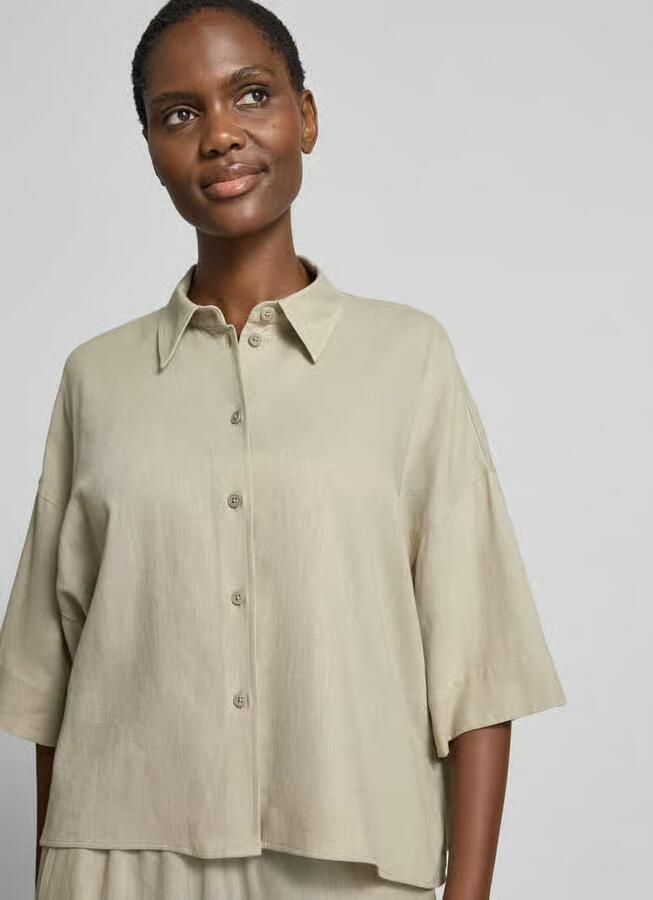 Drykorn relaxed fit blouse van linnen-viscosemix