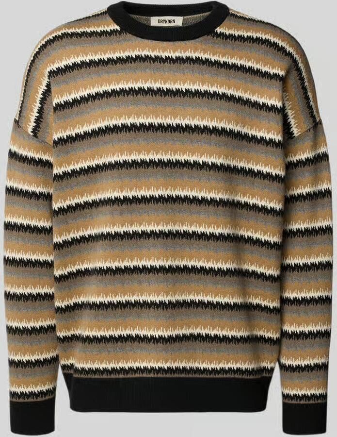 Drykorn Relaxed fit gebreide pullover van een mix van katoen en wol model 'Neelio'