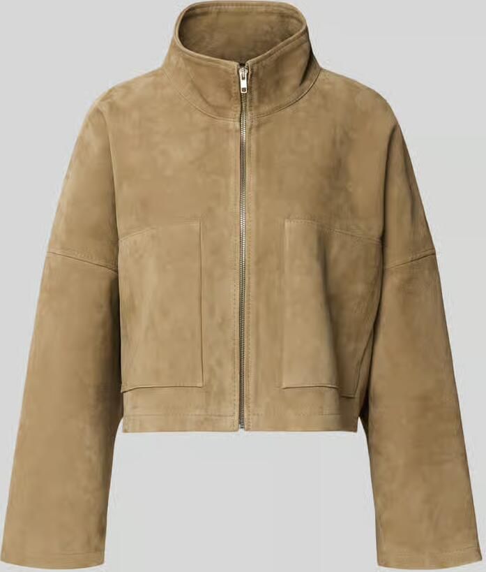 Drykorn Relaxed fit leren jack met opstaande kraag - Foto 2