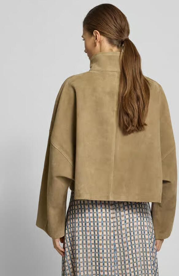 Drykorn Relaxed fit leren jack met opstaande kraag - Foto 4