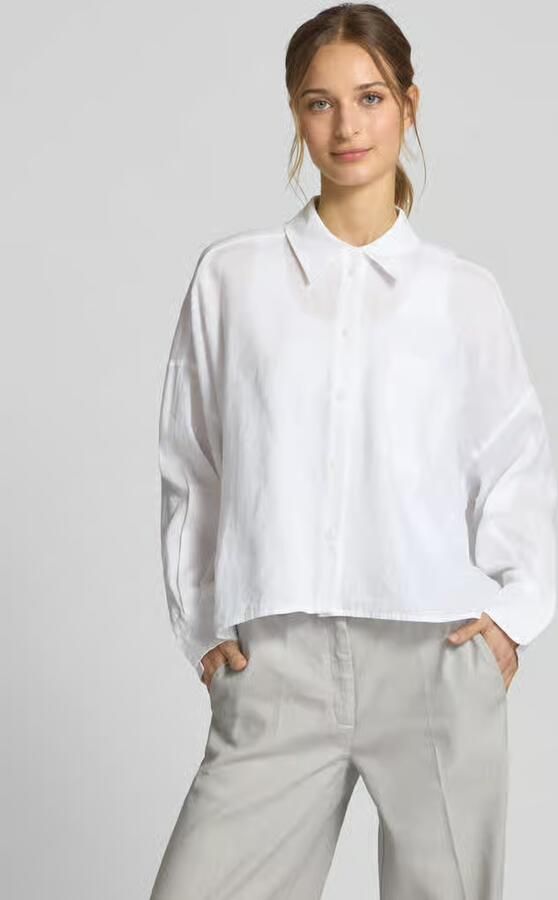 Drykorn Relaxed fit linnen blouse met borstzak model 'NAMIDA' - Foto 2