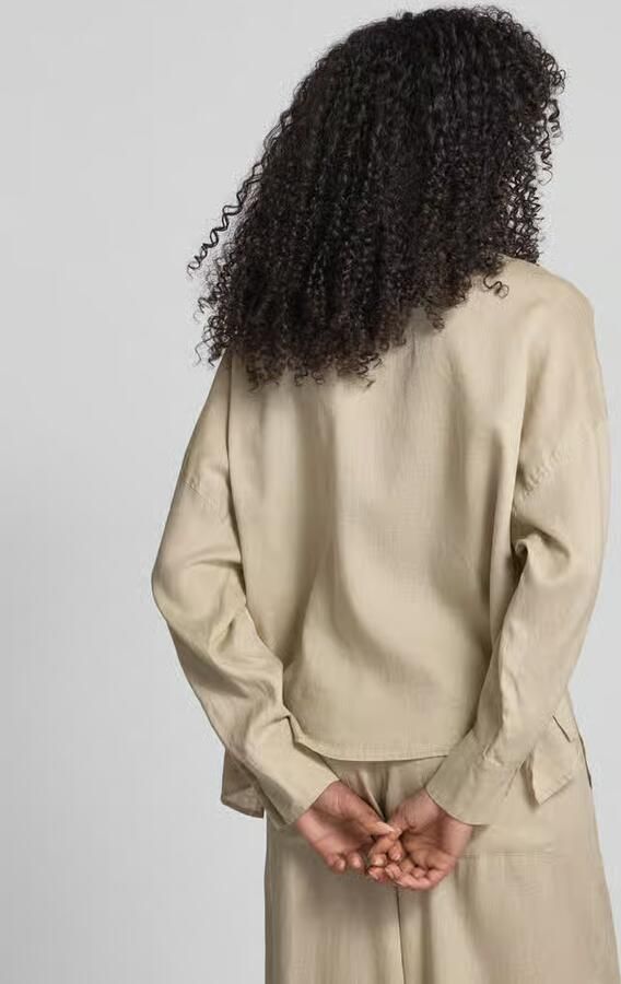 Drykorn Relaxed fit linnen blouse met borstzak model 'NAMIDA'