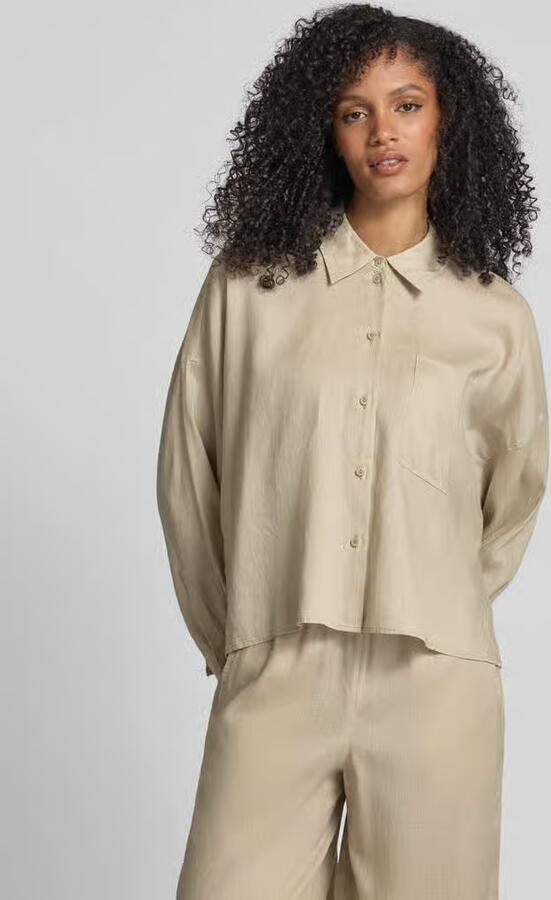 Drykorn Relaxed fit linnen blouse met borstzak model 'NAMIDA' - Foto 2