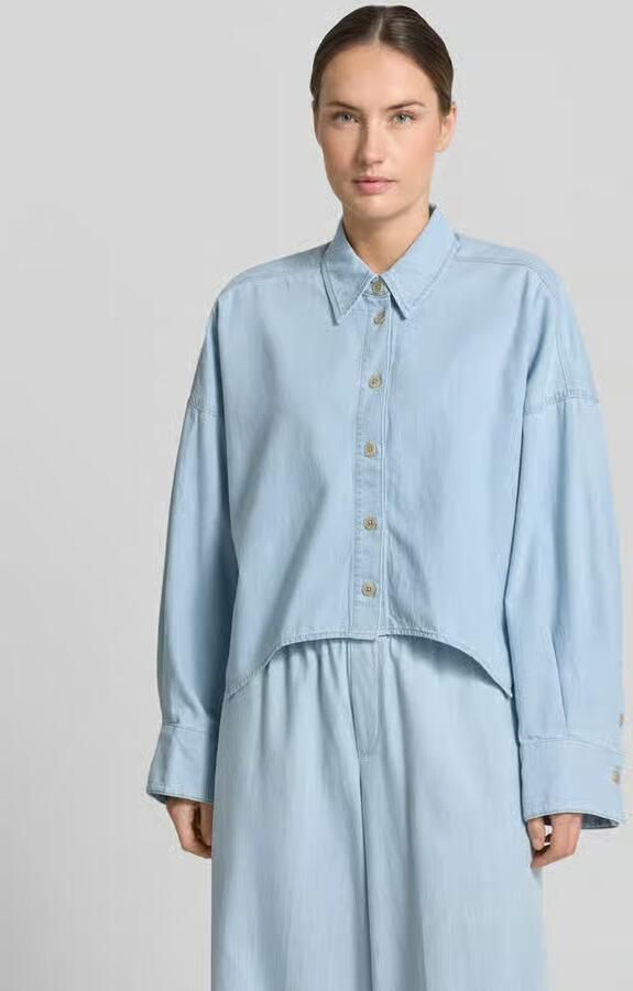 Drykorn Relaxed fit overhemdblouse in denimlook model 'Oshia' - Foto 4