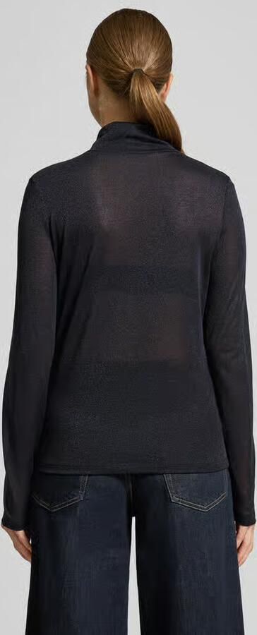 Drykorn Semitransparante Slim Fit Coltrui Longsleeve Black Heren - Foto 6