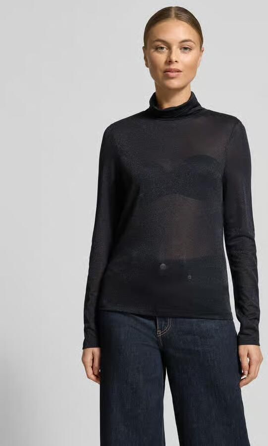 Drykorn Semitransparante Slim Fit Coltrui Longsleeve Black Heren - Foto 5
