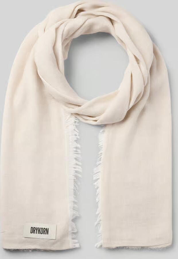 Drykorn Sjaal met labeldetail en linnen model 'PLINA'