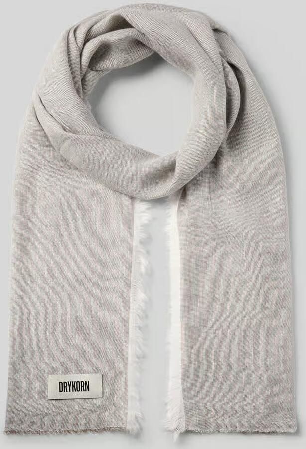 Drykorn Sjaal met labeldetail en linnen model 'PLINA'