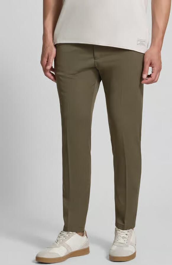 Drykorn Slim fit stoffen broek met persplooien model 'Ajend' - Foto 3