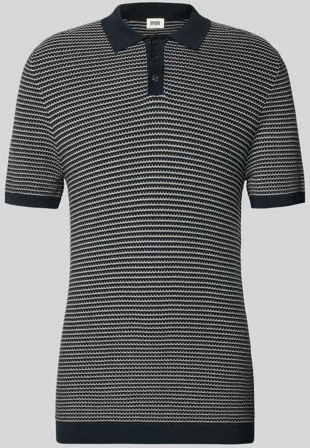 Drykorn Slim fit gebreide poloshirt in two-tone-uitvoering model 'Triton'