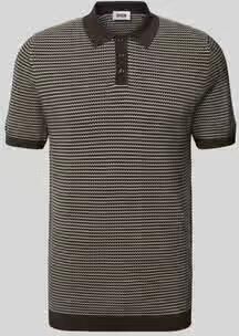 Drykorn Slim fit gebreide poloshirt in two-tone-uitvoering model 'Triton'