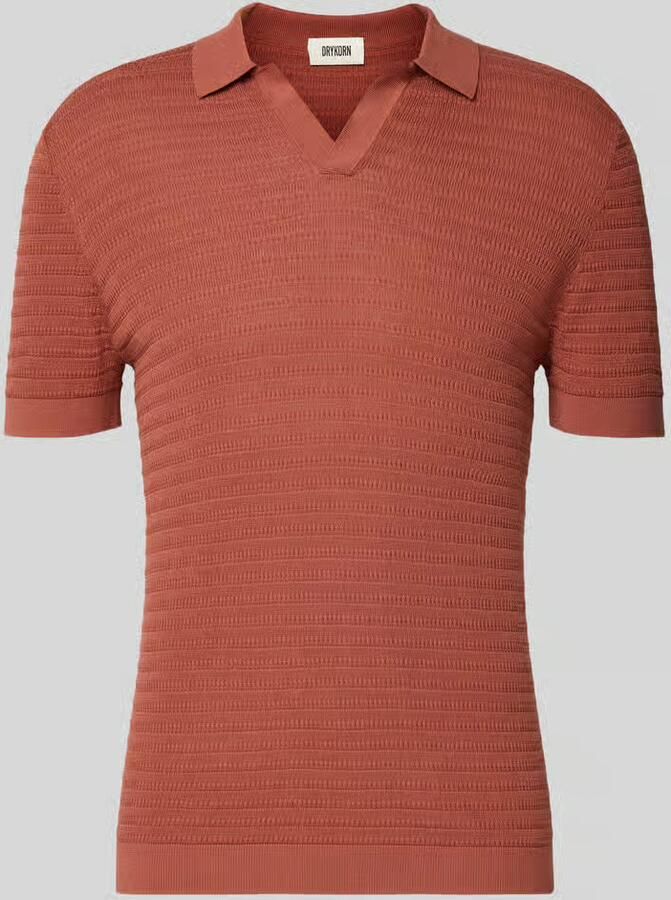 Drykorn slim fit knitwear-poloshirt met structuurpatroon model 'BRAIAN'