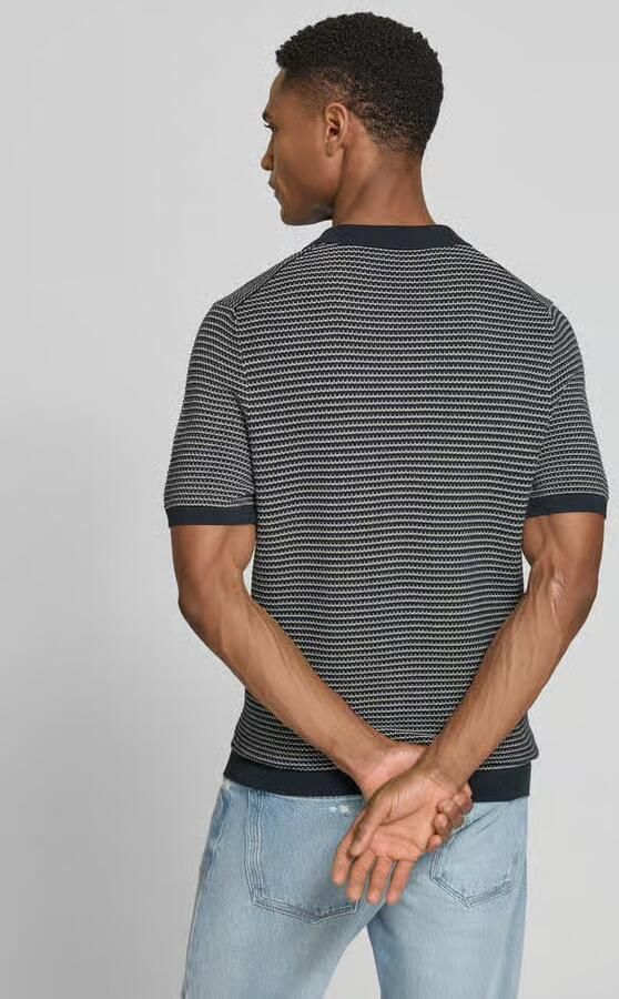 Drykorn Slim fit gebreide poloshirt in two-tone-uitvoering model 'Triton' - Foto 2
