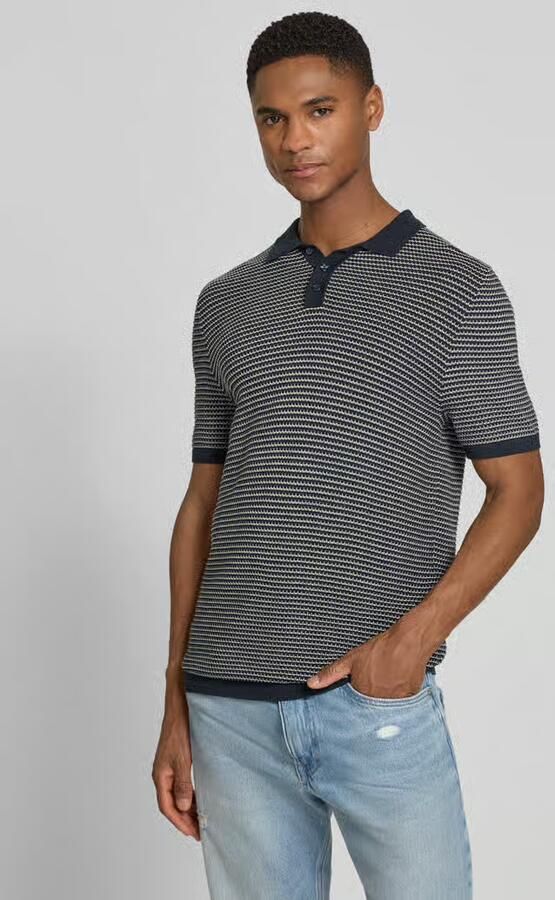 Drykorn Slim fit gebreide poloshirt in two-tone-uitvoering model 'Triton' - Foto 3