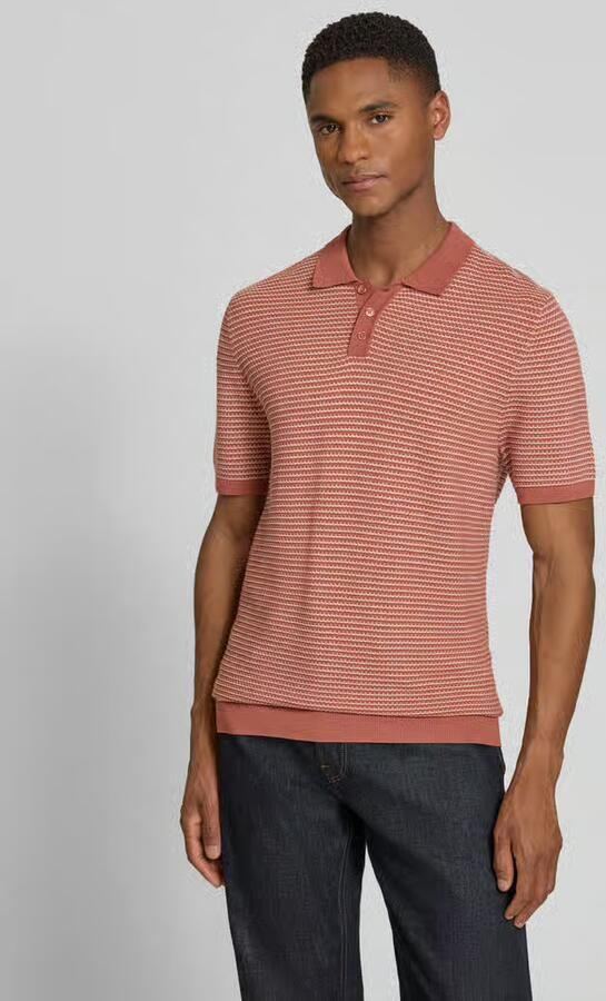Drykorn Slim fit gebreide poloshirt in two-tone-uitvoering model 'Triton' - Foto 2