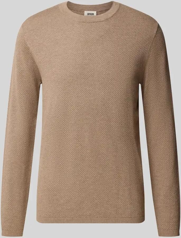 Drykorn Slim fit gebreide pullover van pure katoen model 'DIAMOND'
