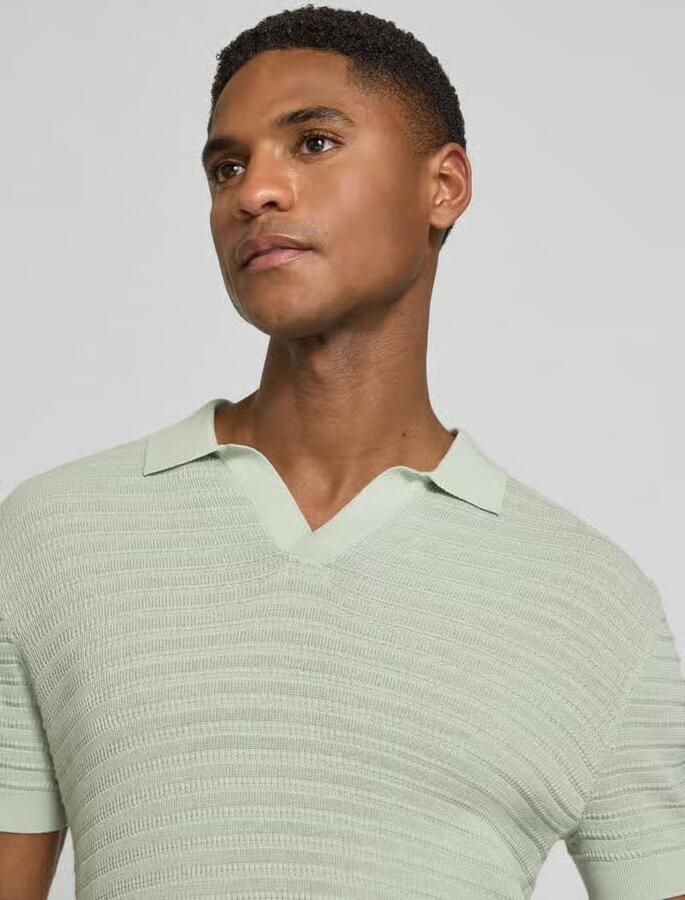 Drykorn slim fit knitwear-poloshirt met structuurpatroon model 'BRAIAN'