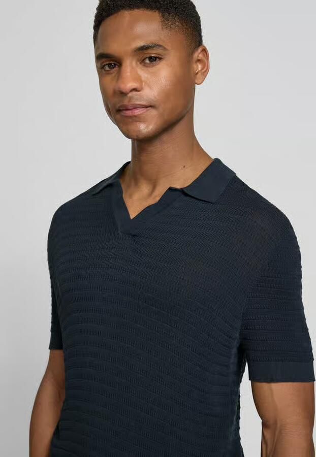 Drykorn slim fit knitwear-poloshirt met structuurpatroon model 'BRAIAN' - Foto 3