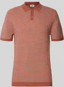 Drykorn Slim fit gebreide poloshirt in two-tone-uitvoering model 'Triton'