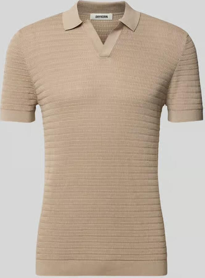 Drykorn slim fit knitwear-poloshirt met structuurpatroon model 'BRAIAN' - Foto 4