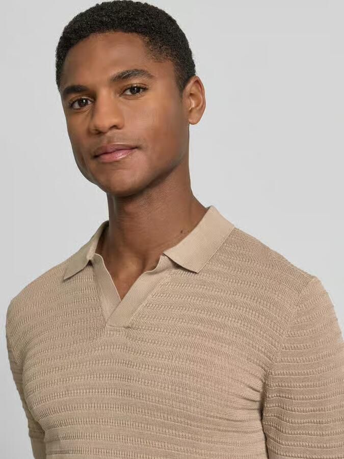 Drykorn slim fit knitwear-poloshirt met structuurpatroon model 'BRAIAN'